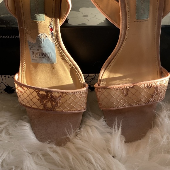 Betsey Johnson Women's Sb-kani Nude champagne colour fabric lace sandalBell Hill - Picture 8 of 14